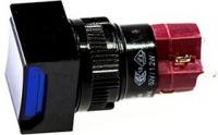 Кнопка D16LMS1-2abOB 250В 5A без фиксации без подсветки квадратная синий
