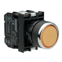 Кнопка B131DS EMAS 2HO без фиксации LED подсветка круглая желтый